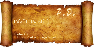 Pál Donát névjegykártya
